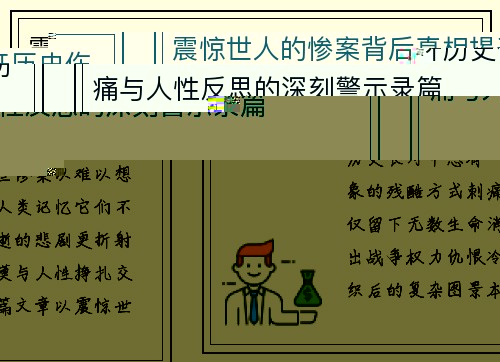 震惊世人的惨案背后真相揭开历史伤痛与人性反思的深刻警示录篇